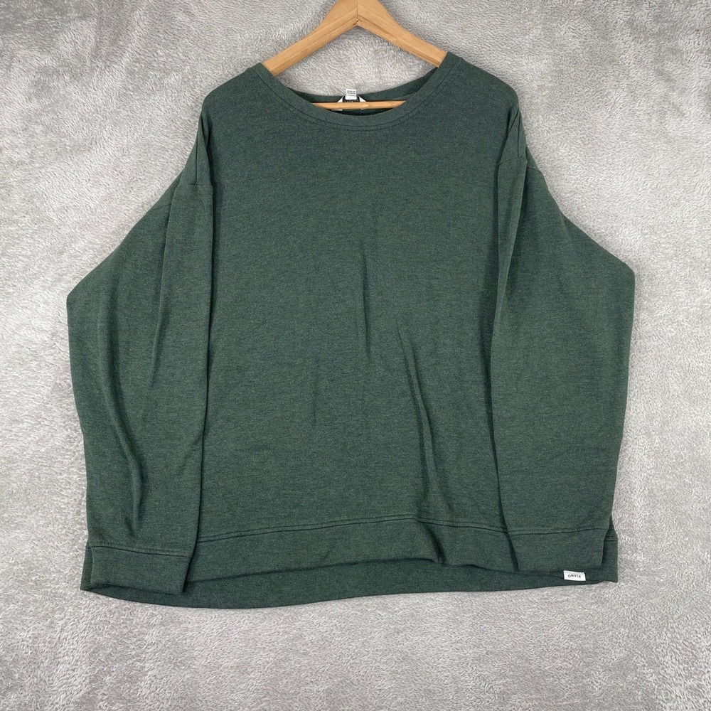 Orvis Sweatshirt Womens XXL Green Modal Blend Outdoor Gorpcore Pullover